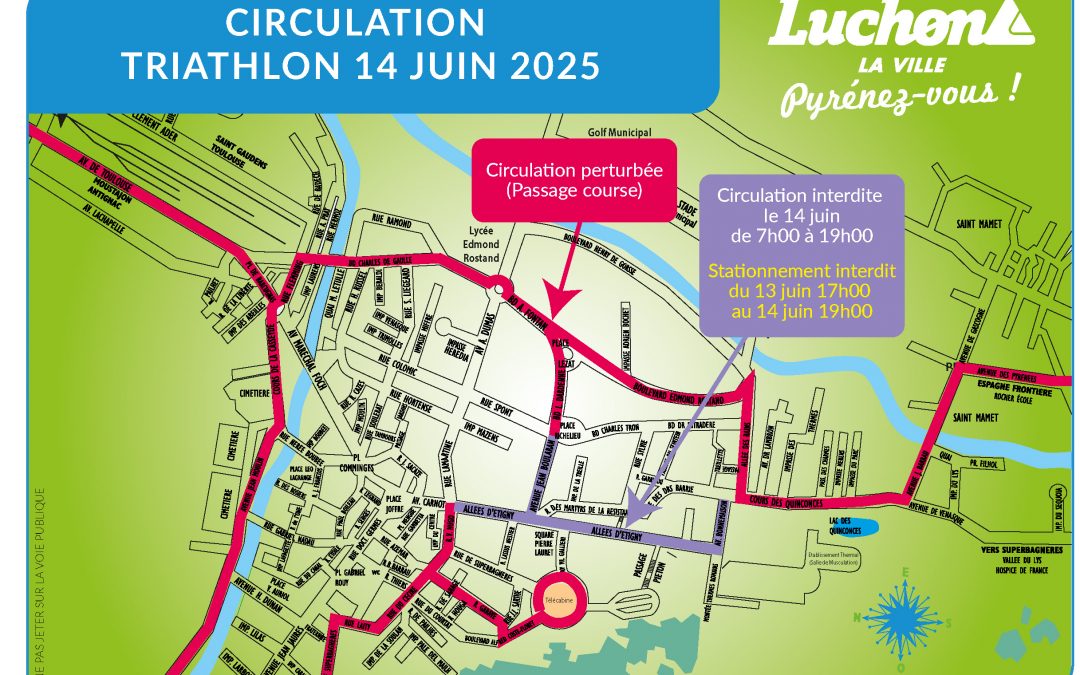 Triathlon de Luchon – Restrictions de circulation et de stationnement ce samedi 14 juin