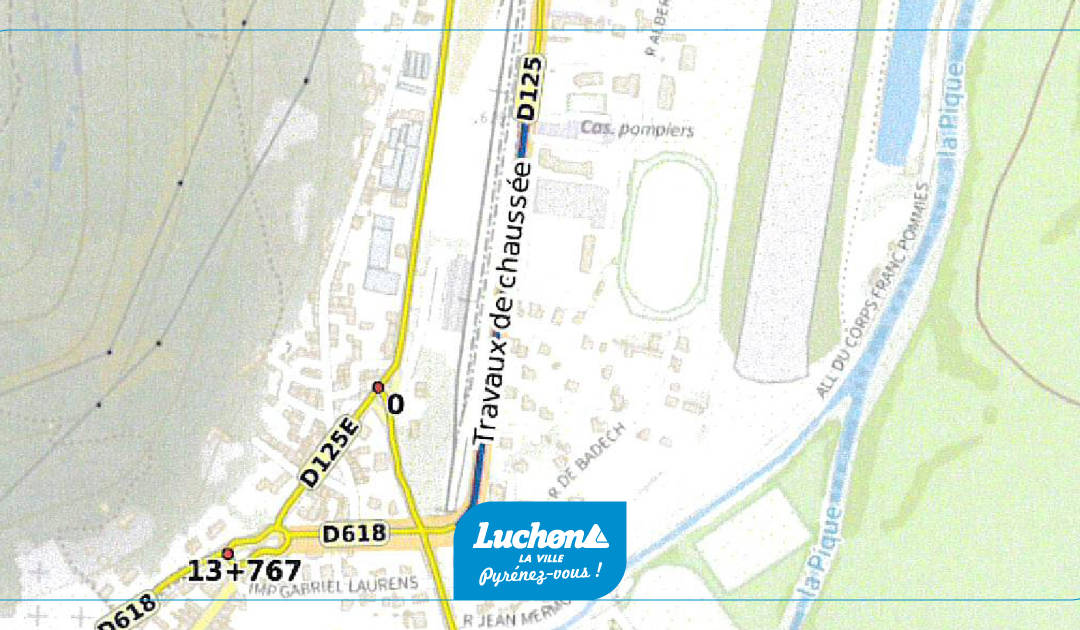 Travaux de chaussée sur la D125 à Bagnères-de-Luchon