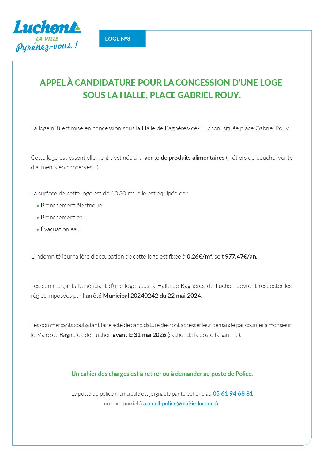 Appel à candidature loge n8 Halle